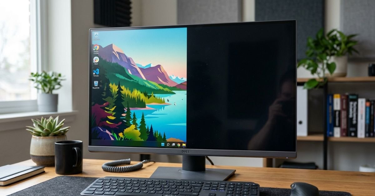 Half Black Monitor Screen